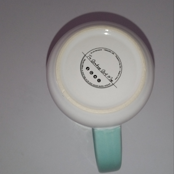 Rise & Shine Coffee Mug Turquoise w/ Metallic Silver Writing - Picture 7 of 7